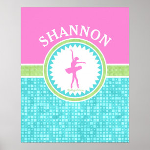 Poster Danse Tri Pastel Couleur Avec Carrelage Aqua
