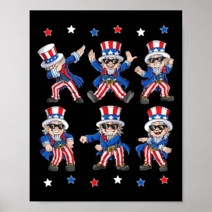 Poster Danser Dabbing Oncle Sam 4 juillet Garçons Filles