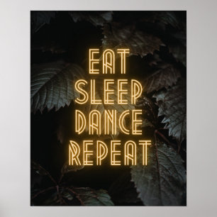 Poster Danser Dormir Fête de répétition