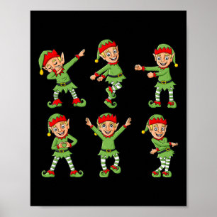 Poster Danser Elf Christmas Dance Challenge Garçons Fille