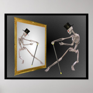 Poster Danser Le Squelette En Miroir