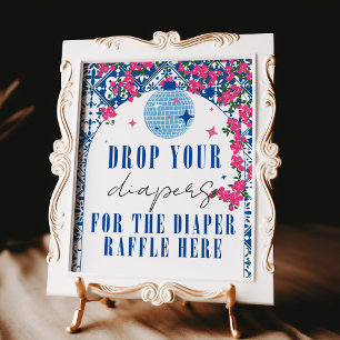 Poster Danser Raffle Danser Queen signe Baby shower grec