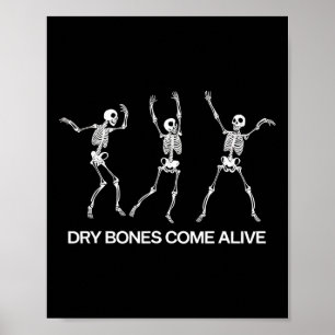 Poster Danser Skeleton Bible Vernis Dry Bones Venez Vivan