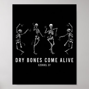 Poster Danser Skeleton Les os Sec Viennent Vivants Christ