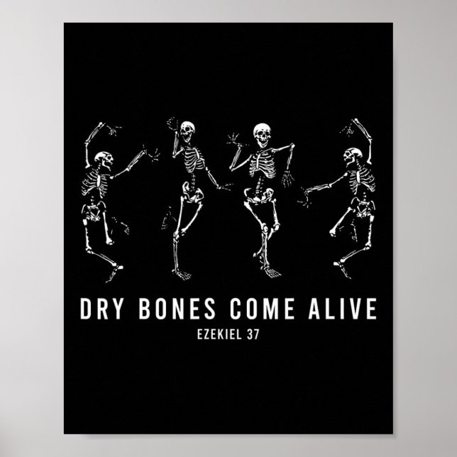 Poster Danser Skeleton Les os Sec Viennent Vivants Christ (Devant)