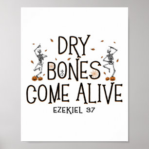 Poster Danser Squelette Sec Bones Venez Vivant Halloween