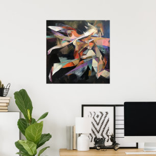 Poster Danseur Abstrait en mouvement dynamique
