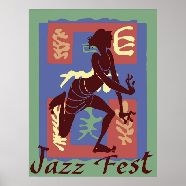 Poster Danseur au Jazz Festival, Matisse Style (Devant)