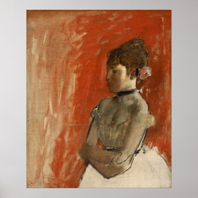 Poster Danseur de ballet avec bras croisés par Edgar Dega (Devant)