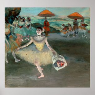Poster Danseur d'Edgar Degas   avec le bouquet, faisant
