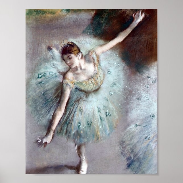 Poster Danseur en vert par Edgar Degas (Devant)