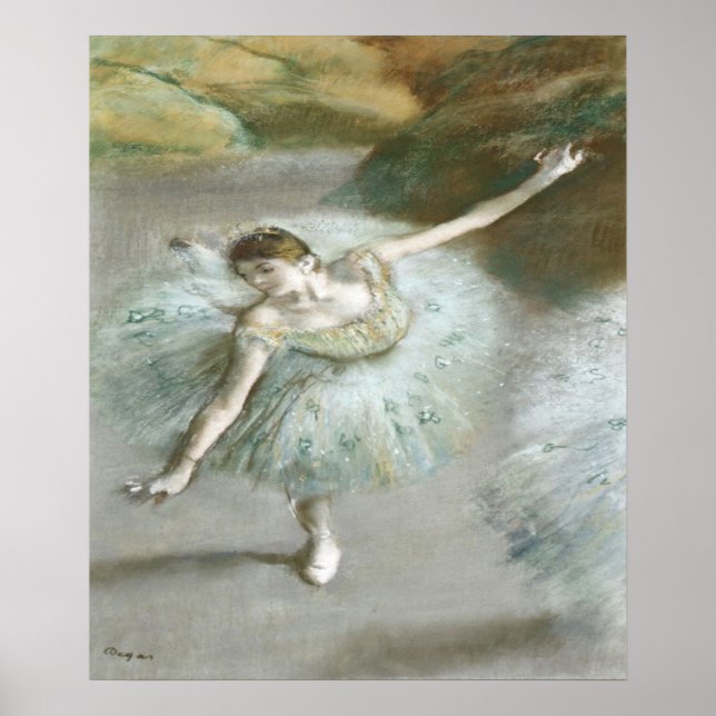 Poster Danseur en vert par Edgar Degas (Devant)