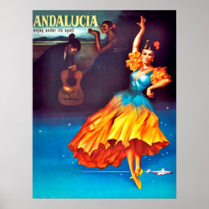 Poster Danseur espagnol en Andalousie, Espagne