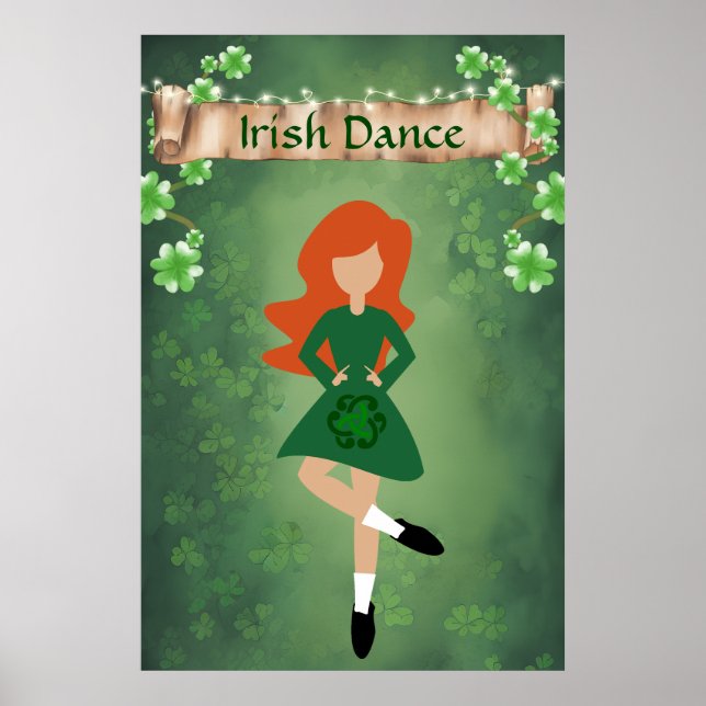 Poster Danseur irlandais avec cheveux rouges | Irish Danc (Devant)