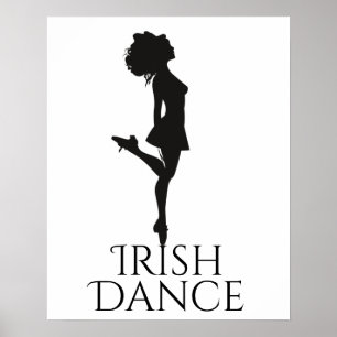 Poster Danseur irlandais hard Shoe noir et blanc danse