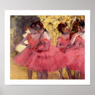 Poster Danseurs de ballet en rose par Edgar Degas