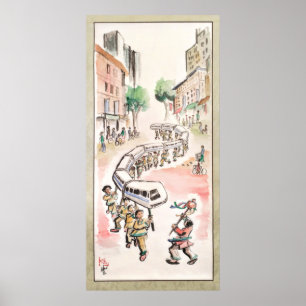 Poster Danseurs de dragon modernes