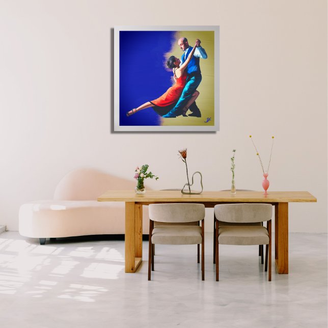 Poster Danseurs de tango - peinture à la main (With an additional frame)