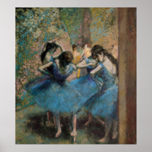 Poster Danseurs d'Edgar Degas   dans le bleu, 1890