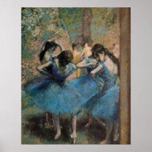 Poster Danseurs d'Edgar Degas dans le bleu, 1890