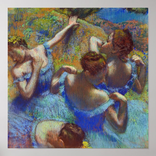 Poster Danseurs en bleu, Edgar Degas (Devant)