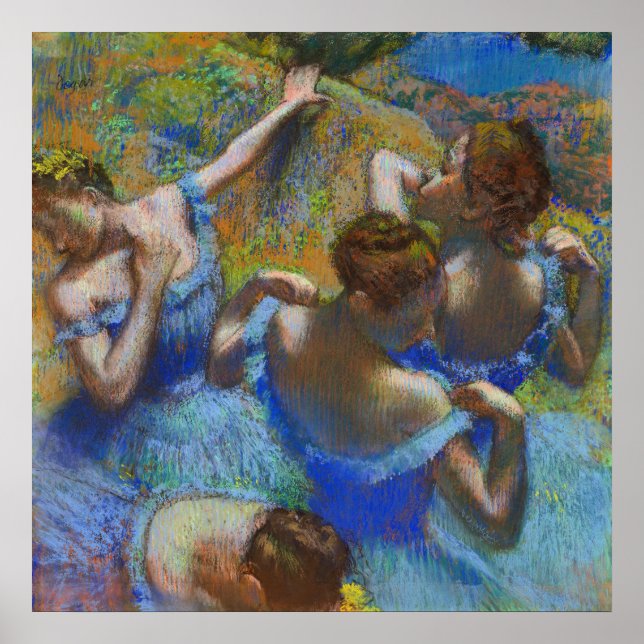 Poster Danseurs En Bleu - Edgar Degas - c1890 (Devant)