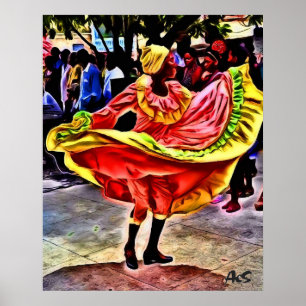 POSTER DANSEURS EN CARRÉ CUBAIN
