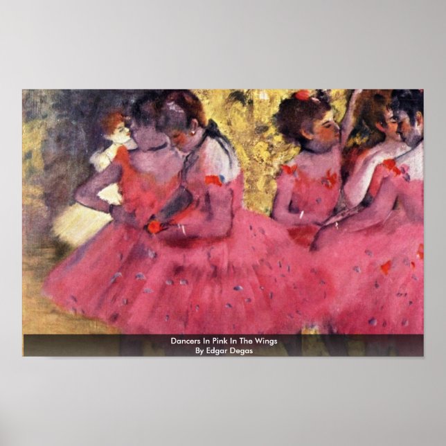 Poster Danseurs En Rose Dans Les Ailes Par Edgar Degas (Devant)