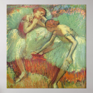 Poster Danseurs en vert par Edgar Degas, Ballet Vintage