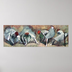 Poster Danseurs lacant leurs chaussures par Edgar Degas
