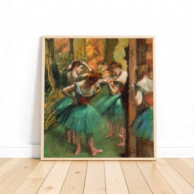 Poster Danseurs, Rose et Vert par degrés, Art (Créateur téléchargé)