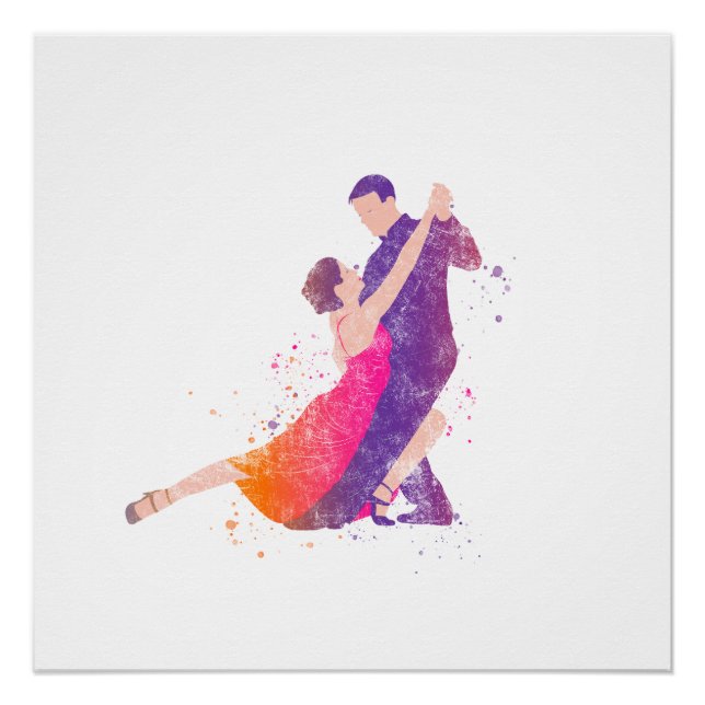 Poster Danseurs Tango Ballroom Flamenco Danser (Devant)