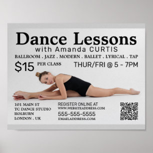 Poster Danseuse, Cours de danse Publicité