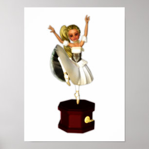 Poster Danseuse de boîte à musique mignonne