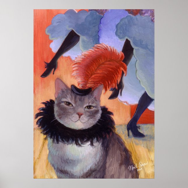 Poster Danseuse de Cabaret Can-Can Chat (Devant)