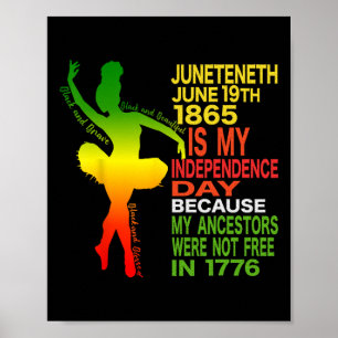 Poster Danseuse de l'Indépendance Junet1 Black Girl Balle