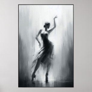 Poster Danseuse de tango en mouvement expressif