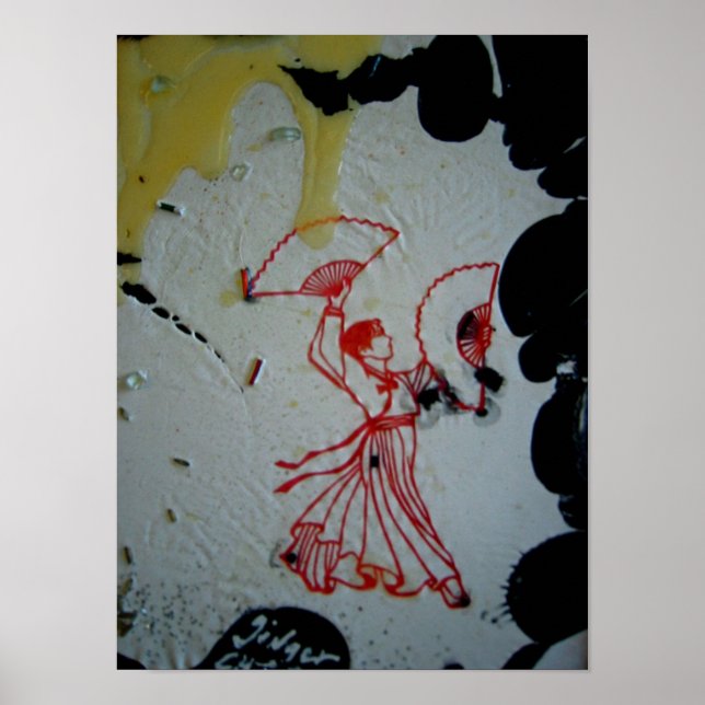 Poster "Danseuse éventail 2" (Devant)