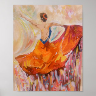 Poster Danseuse flamenco en imprimé rouge