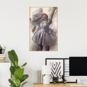 Poster Danseuse Stretting par Edgar Degas, Ballet Vintage