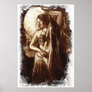 Poster Danseuse ventre avec un voile