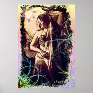 Poster Danseuse ventre avec une étoile