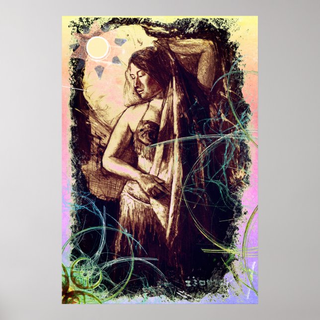 Poster Danseuse ventre avec une étoile (Devant)