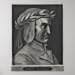 Poster Dante Alighieri Portrait Etching