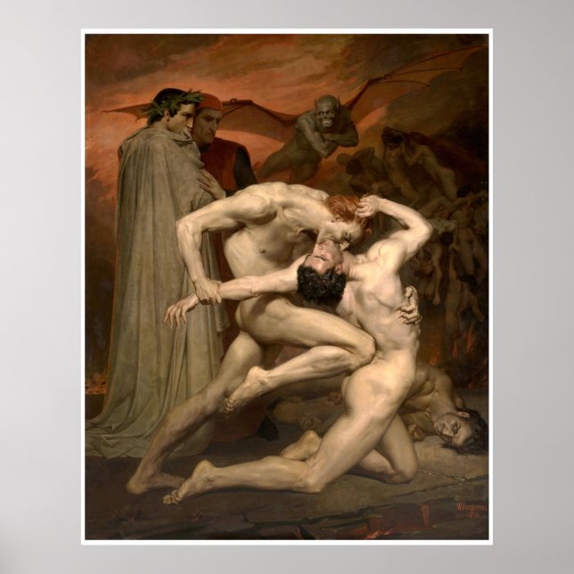 Poster Dante et Virgil William-Adolphe Bouguereau (Devant)