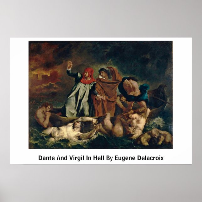 Poster Dante Et Virgile En Enfer Par Eugene Delacroix (Devant)