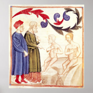 Poster Dante, Virgil et Peste-frappés