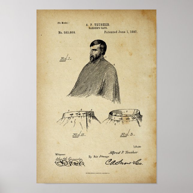 Poster d'antiquité de Barber's Cape Old Look (Devant)