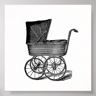 Poster d'antiquité du transport de bébé