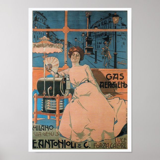 Poster d'Antonioli sur le gaz par Alearning Villa (Devant)